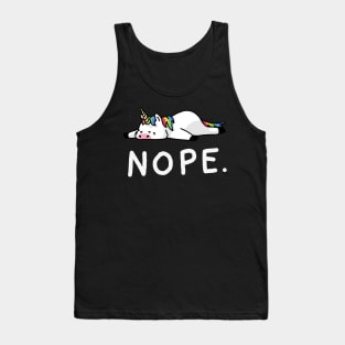 Nope Lazy Unicorn Tank Top